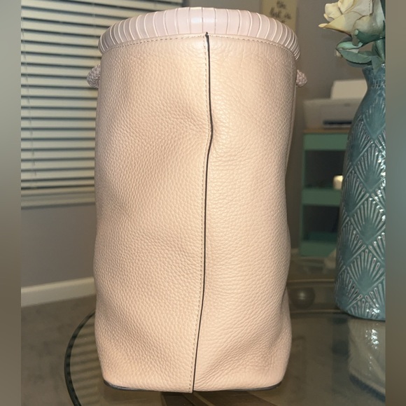 Tory Burch Taylor Tote Leather Shoulder Bag Shopper Handbag in Devon Sand - Picture 12 of 15